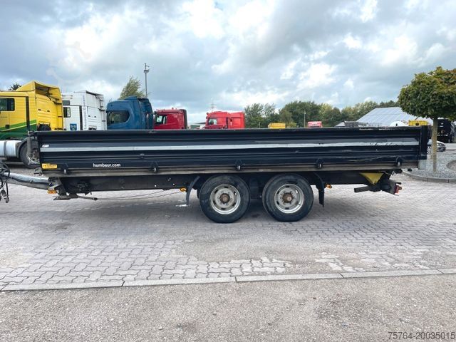 Dreiseitenkipper Anhänger HUMBAUR Stahl 3-Seiten-Tandemkipper / Alu-Rampen