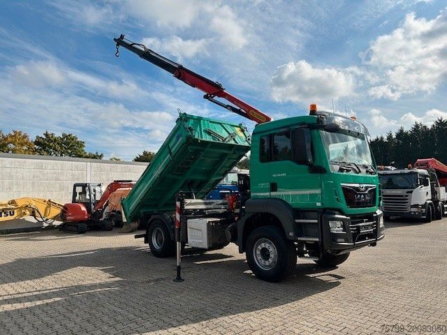 Dreiseitenkipper LKW MAN 18.460 MEILLER 3SKipp PALFINGER PK 12002EH 4x2