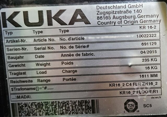 Industrial robot KRC4 - Robot KUKA KR 16-2