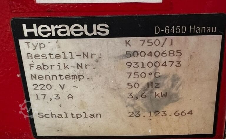 Tempering furnace chamber furnace Heraeus K 750/1