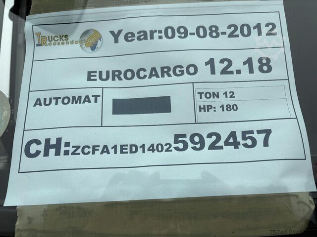 Box body Iveco 120E18 + euro 5 + lift