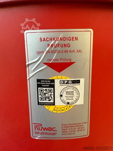 Vacuum cleaner Industrial vacuum cleaner Vacuum cleaner Ruwac DS 1220 M FS R01 R