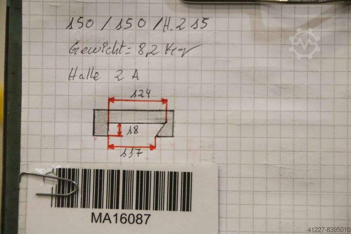 Tool grinding machine clamping angle unbekannt 150/150/H215 mm