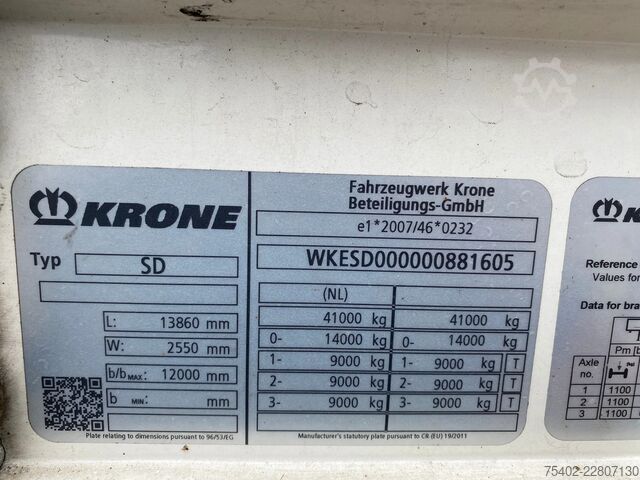 Schiebeplanen Krone SD Tautliner / Boorden / Dhollandia Laadklep / ...