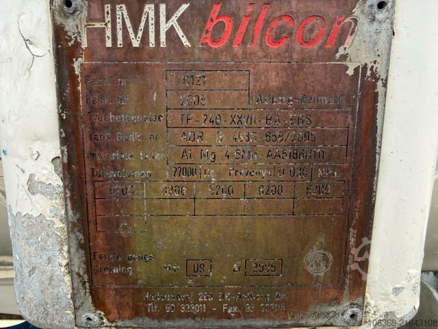 Tankanhänger  HMK Bilcon 27.000 l. ADR 5 Compartments