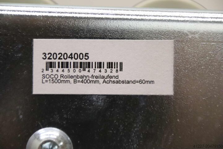 Rollenbahn 1,5 m höhenverstellbar Soco Rollenbreite 400 mm