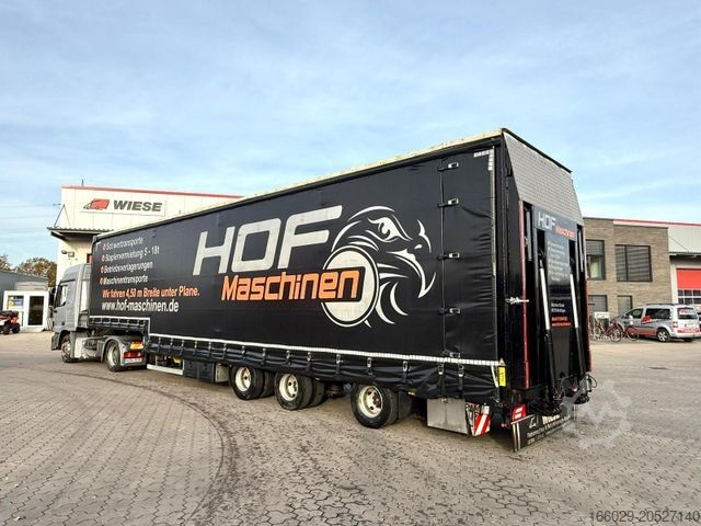 Low loader semitrailer Wiese 3-Achs Stufen Sattel mit Auffahrrampe 25T