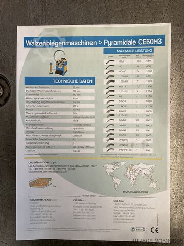 Ring & profile bending machine ERCOLINA CE60H3 Profil- & Ringbiegemaschine