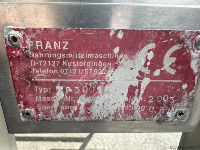 Franz Maschinenbau elevator incline conveyor with double-sided cutting tables FRANZ-MASCHINENBAU 