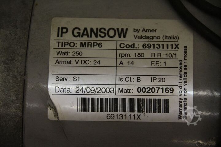 Geared motor 24 V 0.25 kW 180 rpm Gansow MRP6