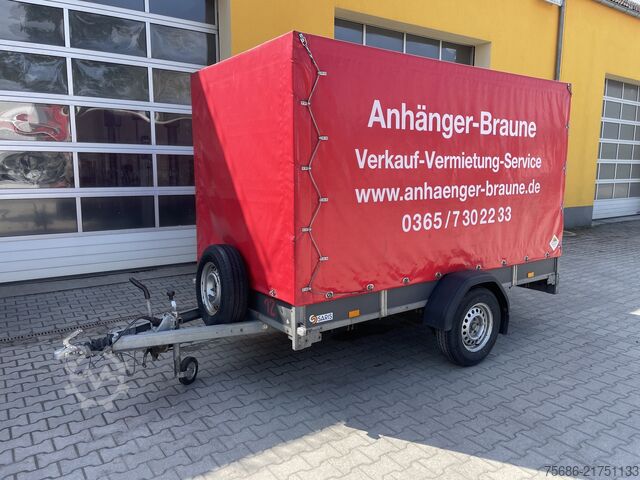 PKW-Anhänger SARIS Woody FW 150 Einachser Tieflader Plane