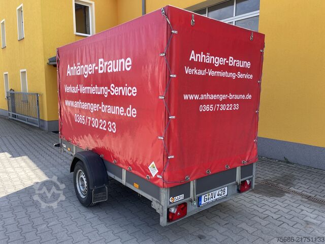 PKW-Anhänger SARIS Woody FW 150 Einachser Tieflader Plane