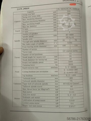 CNC-Drehmaschine SMEC PL240LM