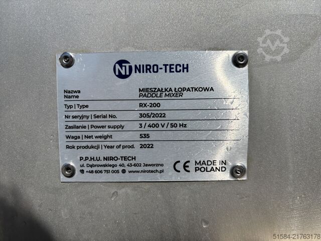 Doppelwellen-Paddelmischer Nirotech RX200
