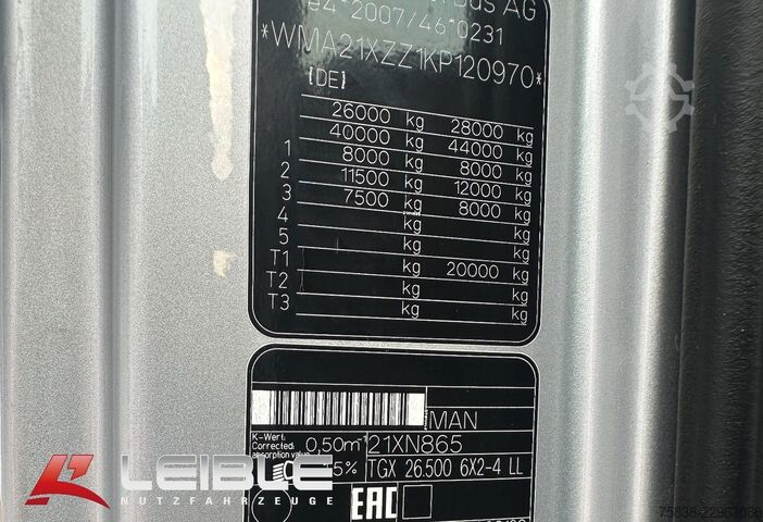 Truck chassis MAN TGX 26.500 6x2-4LL*VollLuft*Lift-Lenkachse*Alcoa
