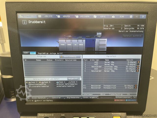 Digital printing machine Minolta AccurioPress C3080 incl. IQ-501 Booklet finisher, Paper deck