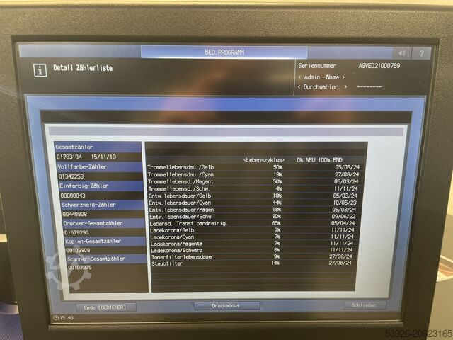 Digital printing machine Minolta AccurioPress C3080 incl. IQ-501 Booklet finisher, Paper deck