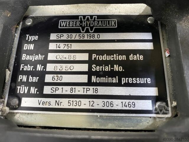 Spreiz- und Pressgerät mit Hydraulikaggregat, Hydraulische Spreizzange, Hydraulikspreizer, Hochdruck WEBER E45 / 59600.0 -- SP30 / 59 198.0