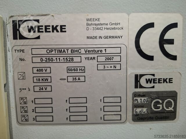 Machining center Weeke OPTMAT BHC Venture 1