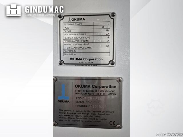 Gantry-Fräsmaschine Okuma MCR-A5C30x65