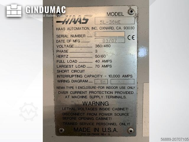 Horizontal Turning Machine HAAS HAAS SL-30HE