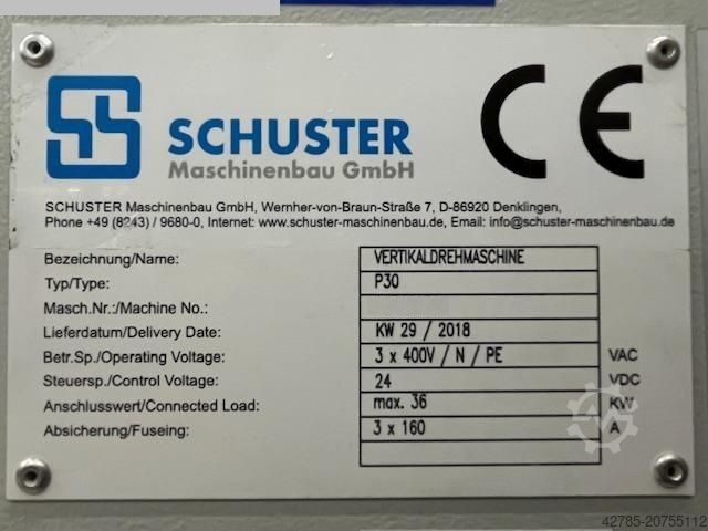 Vertikaldrehmaschine SCHUSTER P30