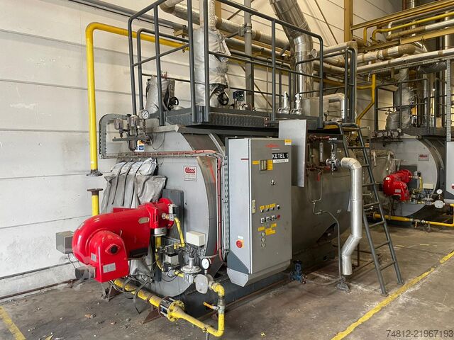 Steam boiler installation (2x 2300 kg/h) Viessmann 2300 kg/hr + Weishaupt burner Vitomax 200 HS + G8/1-D ZMD