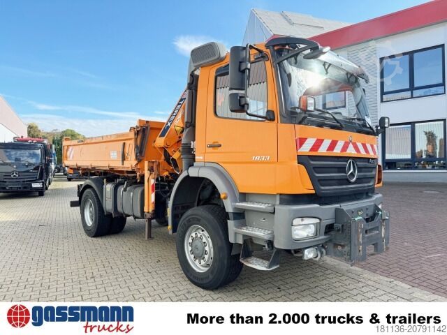 Kipper LKW Mercedes-Benz Axor 1833 AK 4x4, Winterdienstausstattung, Kran