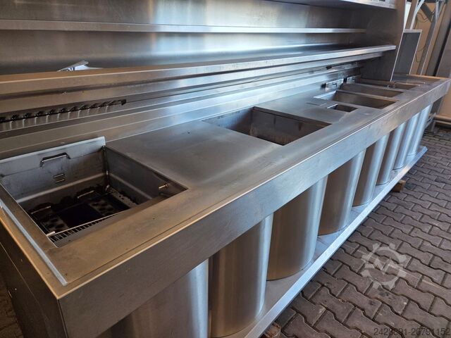 Dreikammer-Fritteuse mit Bratplatte und Bain-Marie. Kiremko HRF 2