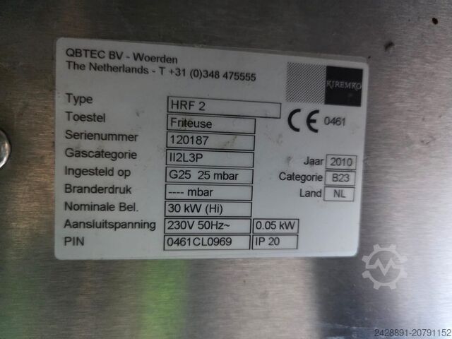 Dreikammer-Fritteuse mit Bratplatte und Bain-Marie. Kiremko HRF 2