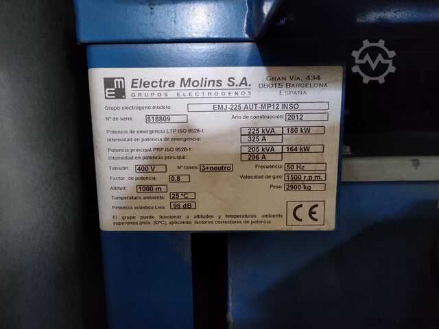 Diesel generator ELECTRA MOLINS EMJ-225 AUT_MP12 INSO