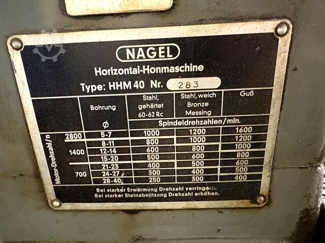 Honing machine NAGEL HHM 40