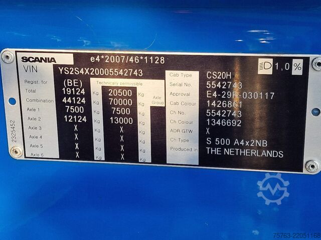 Standard-SZM Scania S500 NGS Highline 4x2 - Retarder - Full air - P...