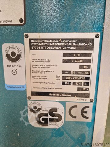 Format sliding table saw scoring MARTIN T60 Classic
