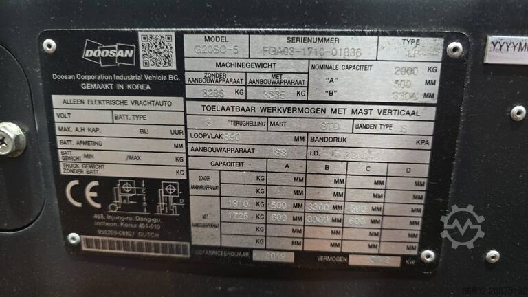 Forklift Doosan G20SC-5