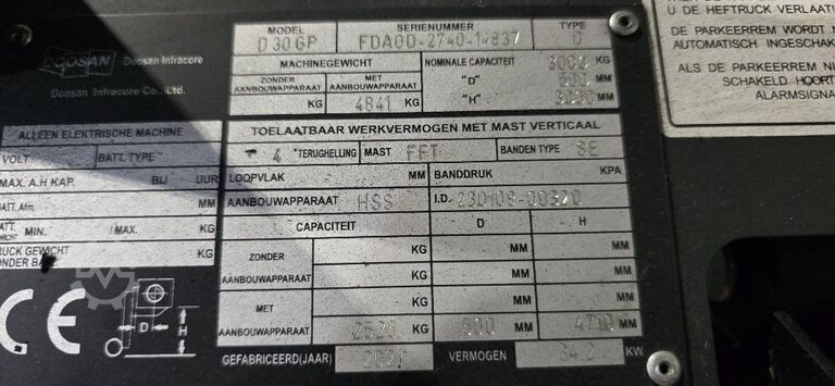 Forklift Doosan D 30 GP