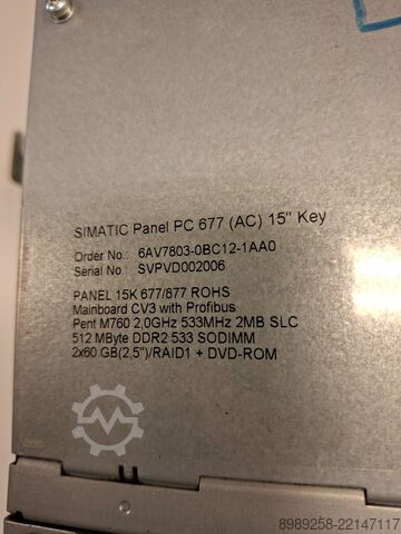 Control panel Siemens 6AV7 803-0BC12-1AA0