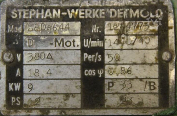 Gear motor 9 kW 40 rpm Stephan Werke Z8Ds644