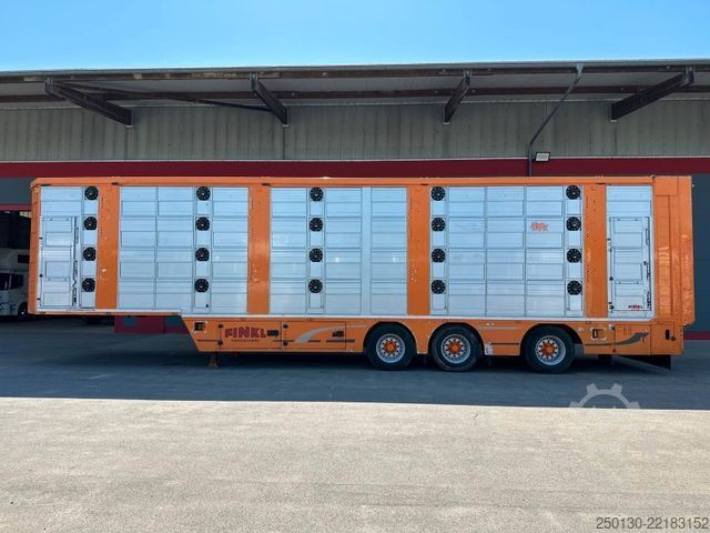 Livestock semitrailer Finkl SAV35 4.Stock Hubdach Lift Tränke Tridec