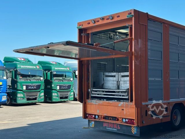 Livestock semitrailer Finkl SAV35 4.Stock Hubdach Lift Tränke Tridec