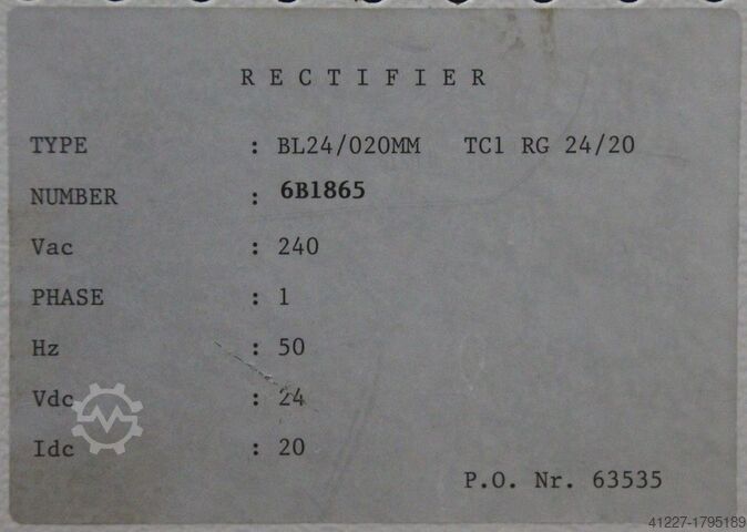 Ladegerät für Stapler 24 V 20 A Dry Bul BL24/020MM