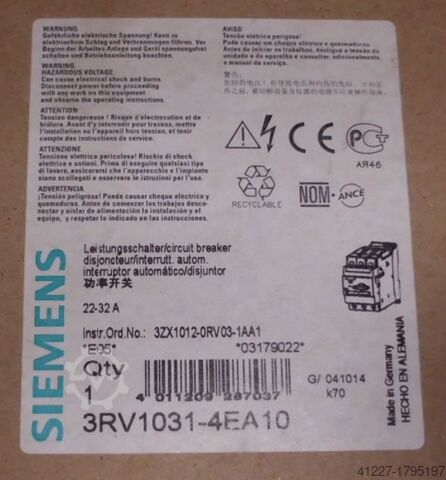 Leistungsschalter Siemens 3RV1031-4EA10