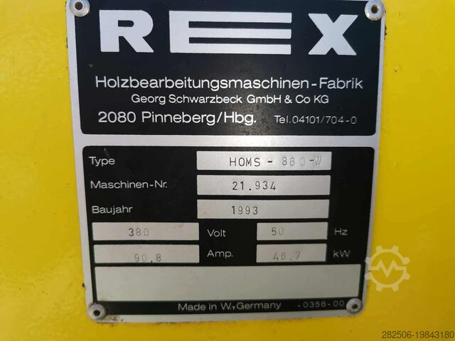 Thickness planer REX Homs 860 800mm planer