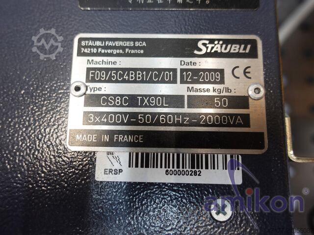 + Teach Pendant | VAL3 | 6-Ach Stäubli TX90L Industrieroboter + CS8C Steuerung