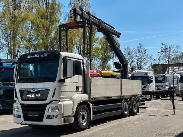 Truck mounted crane MAN TGS 26.460 Baustoff Hiab 177 Funk+Sitz Lenk AHK