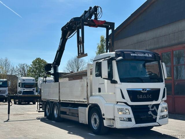 Truck mounted crane MAN TGS 26.460 Baustoff Hiab 177 Funk+Sitz Lenk AHK