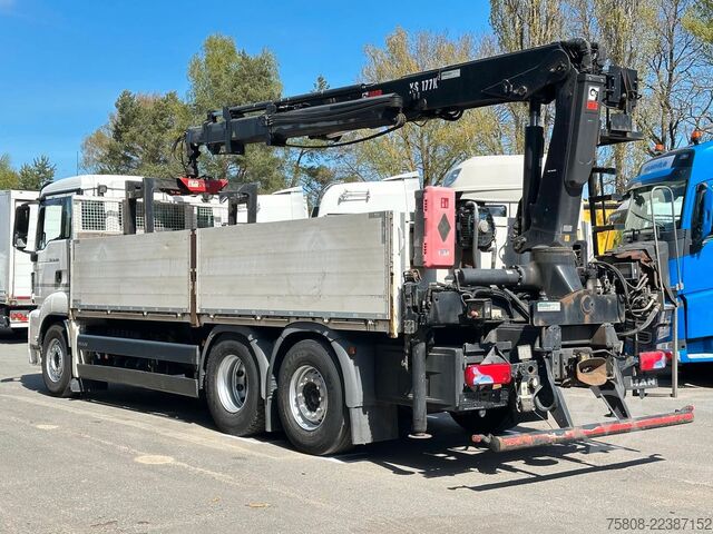 Truck mounted crane MAN TGS 26.460 Baustoff Hiab 177 Funk+Sitz Lenk AHK