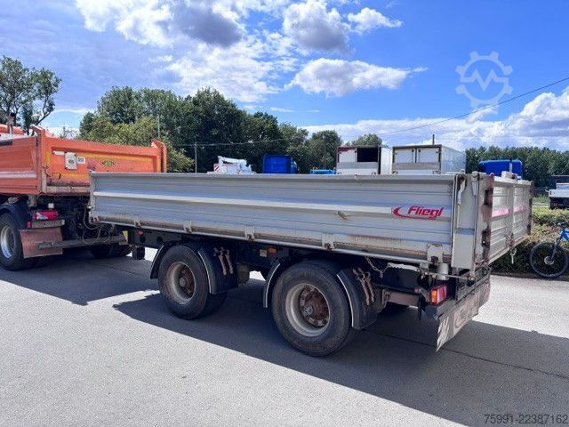 Three-way tipper trailer FLIEGL Dreiseitenkipper Tieflader TSK 210