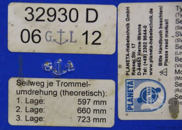 Winch Planeta Porty 990 Hubwinde