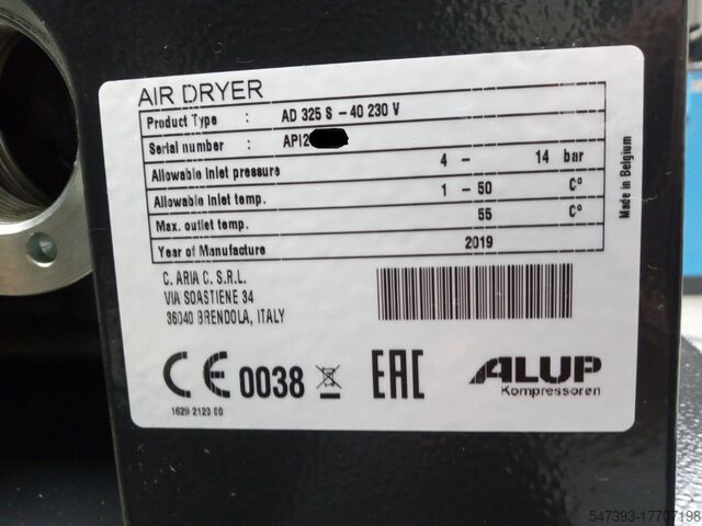 Refrigeration dryer compressed air ALUP AD 325